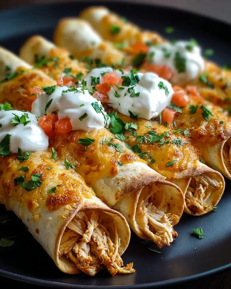 Baked cream cheese chicken taquitos on a plate with dipping sauce
