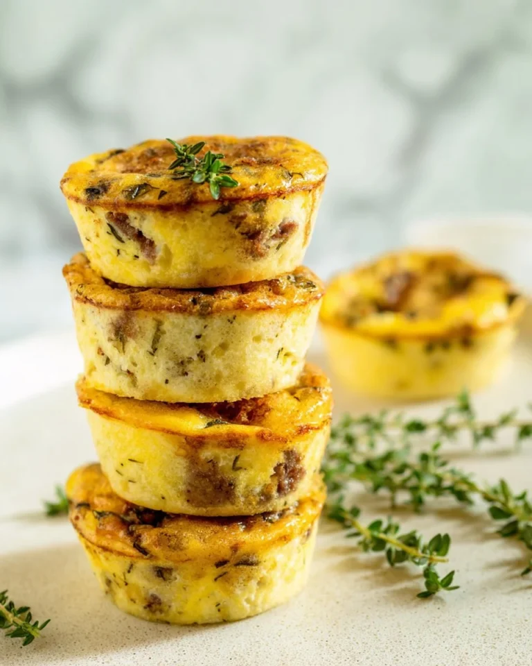 Cottage Cheese French Onion Egg Muffins baked and ready to serve