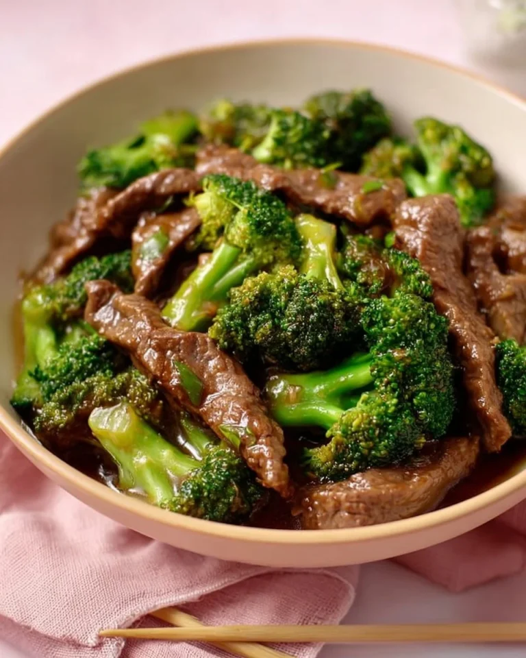 Delicious beef and broccoli stir-fry served on a plate with rice