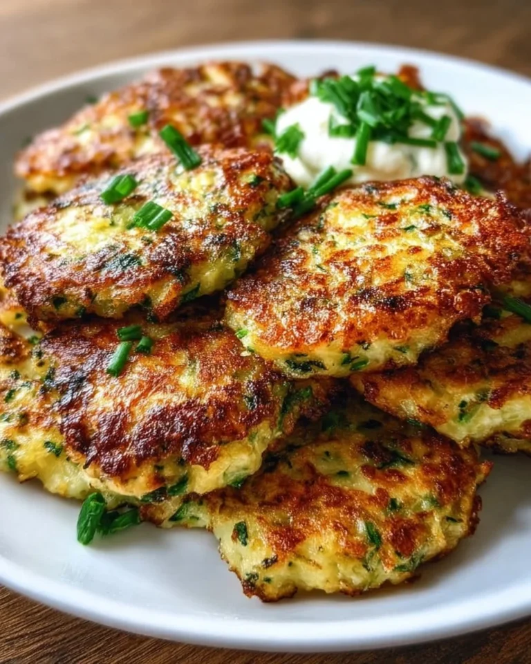 Crispy zucchini fritters served on a plate with dipping sauce