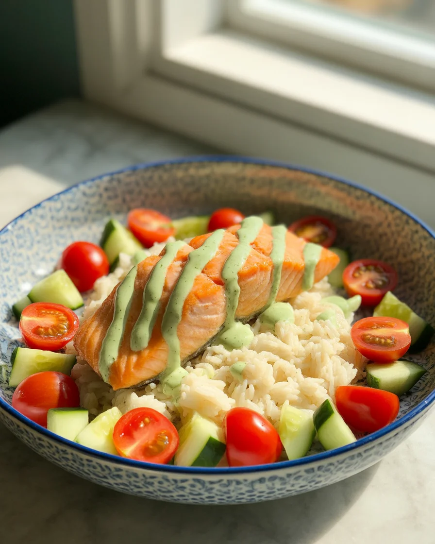 Delicious Salmon with Basil Sauce and Tomato Salad to Savor