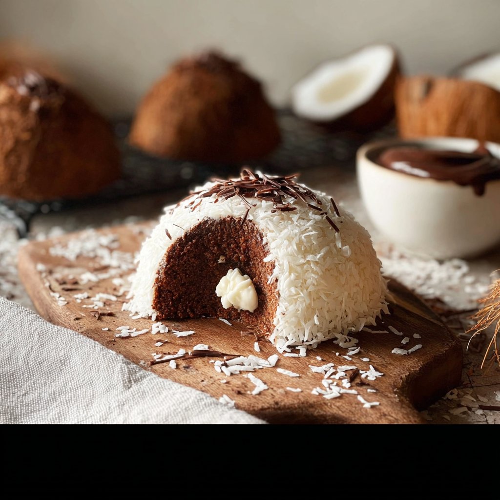 Coconut Dome with Chocolate Spread