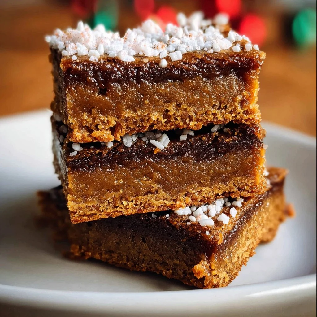 Delicious gingerbread cookie bars decorated for the holidays