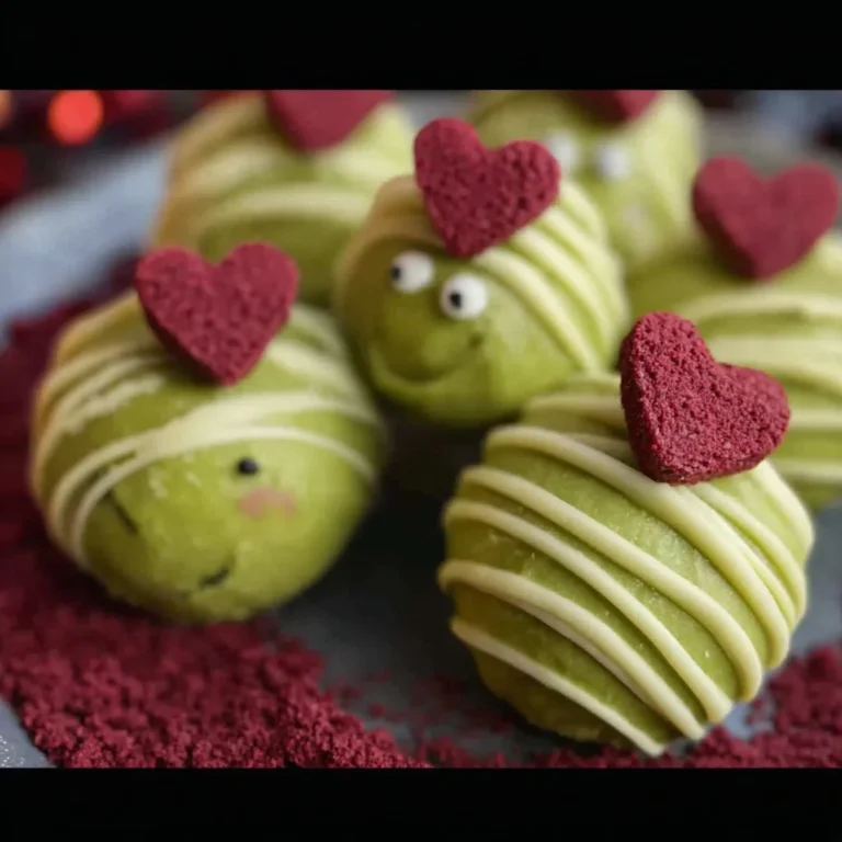 Delicious Grinch Oreo Balls made with Red Velvet Oreos for holiday celebrations.