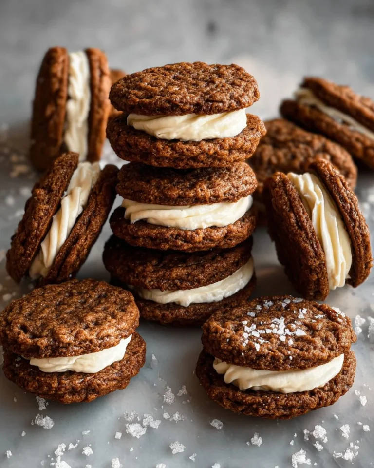Incredible Gingerbread Oatmeal Cream Pies with creamy filling