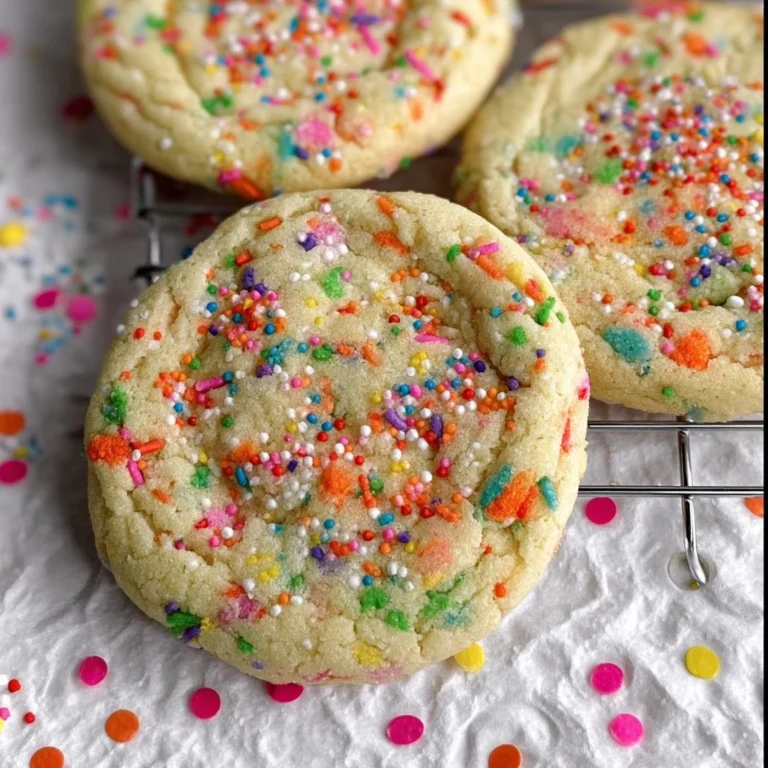 Rainbow Sprinkle Sugar Cookies on a plate with vibrant colors