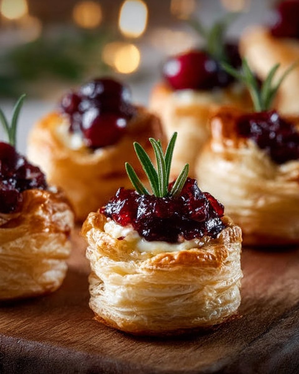 Mini Cranberry Brie Bites with Puff Pastry