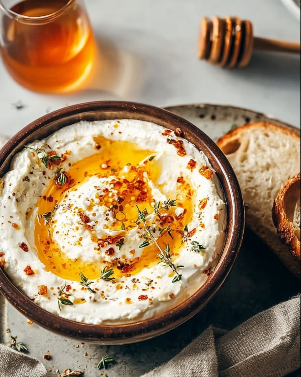 Delicious Ricotta Dip with Hot Honey