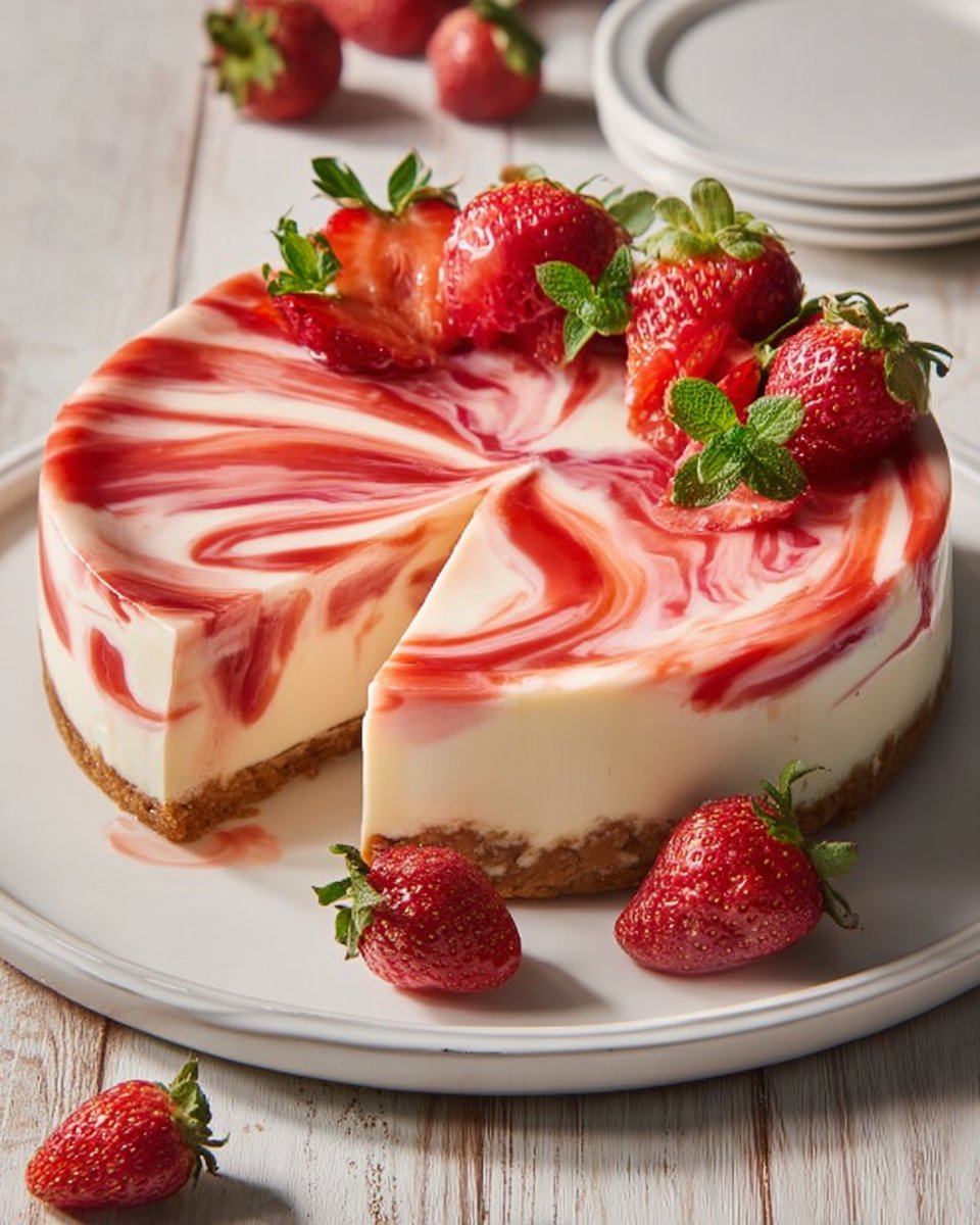 Strawberry Swirl Cheesecake Recipe
