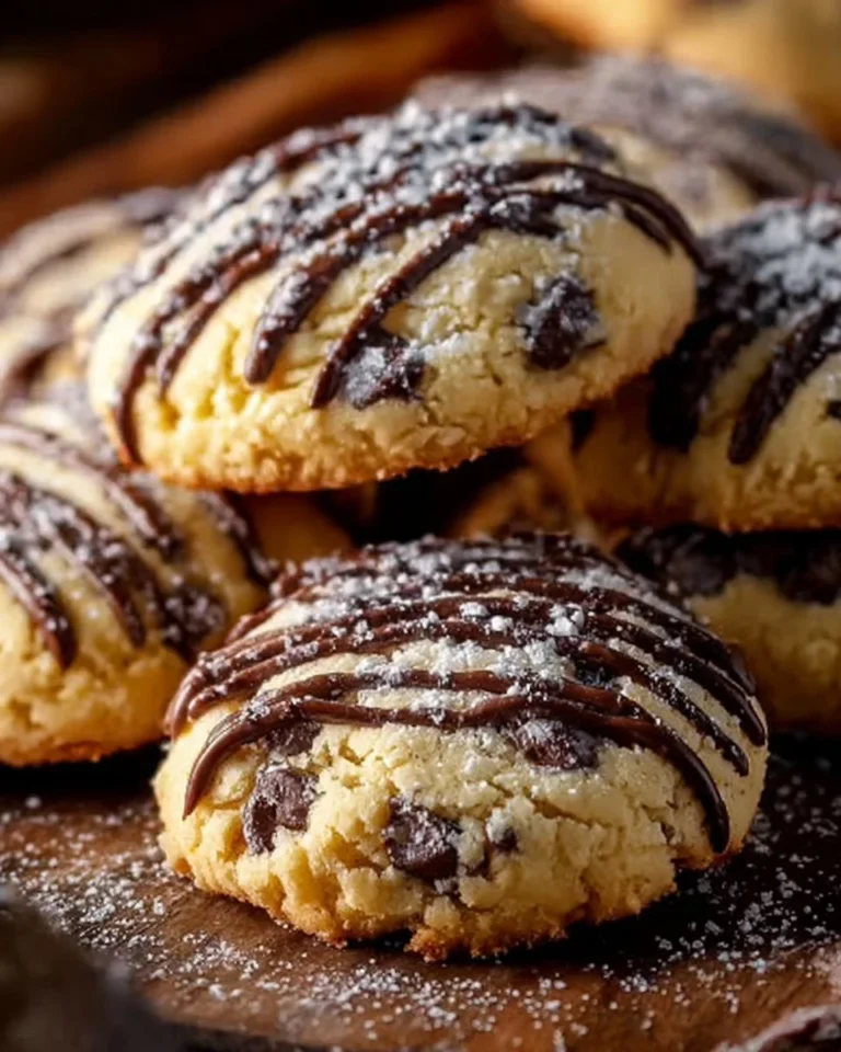 A plate of freshly baked cannoli cookies with cream filling and powdered sugar.