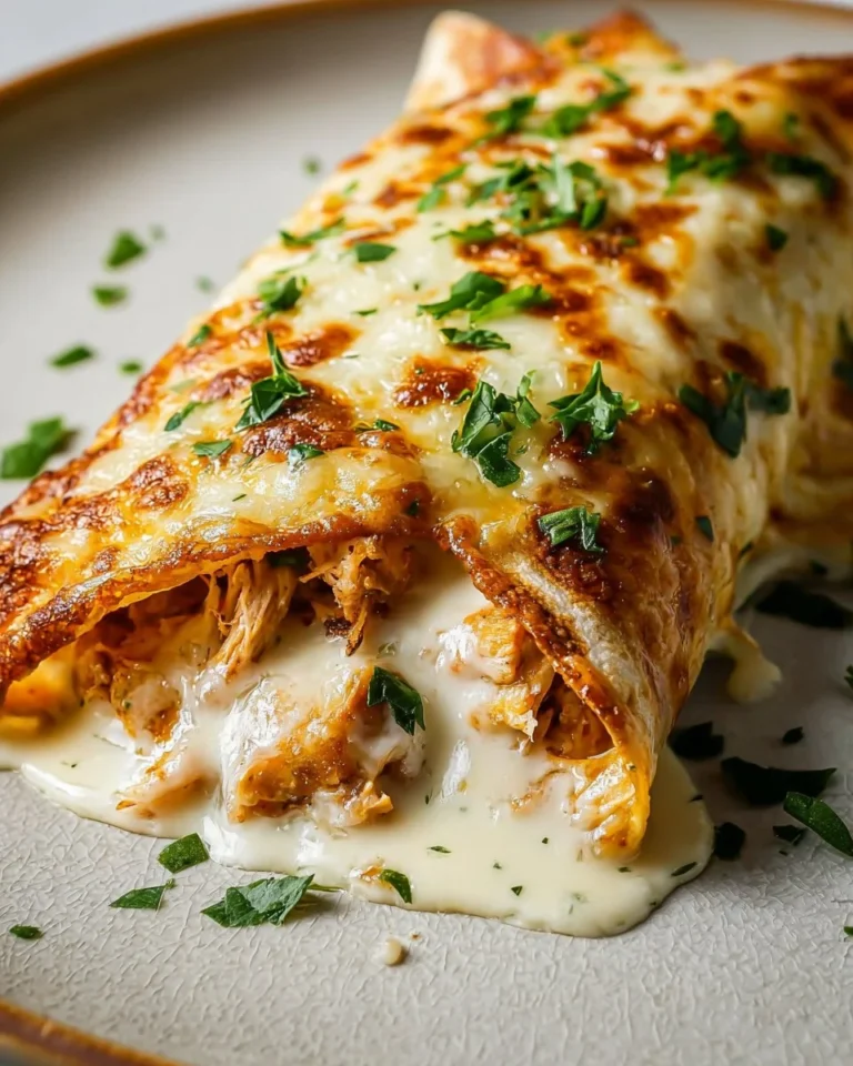 Delicious cheesy garlic chicken wraps filled with flavorful ingredients