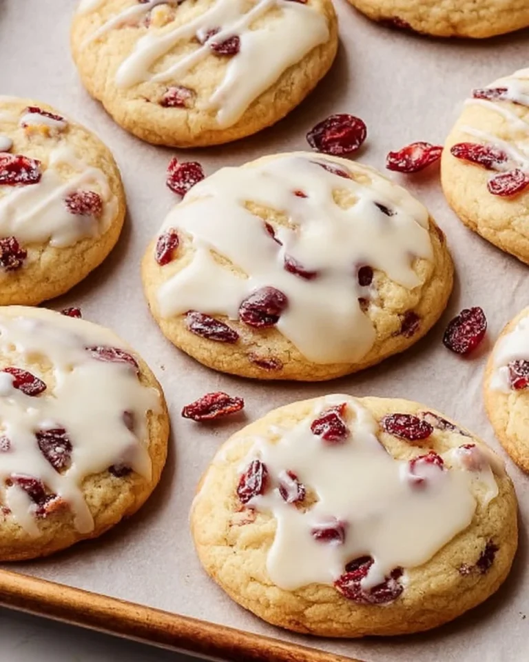 Chewy Christmas cranberry orange cookies on a festive plate