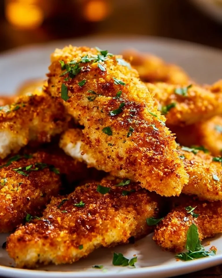 Plate of homemade baked chicken tenders with dipping sauce