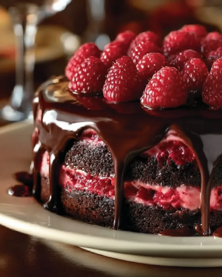 Delicious dark chocolate raspberry cheesecake slice on a plate.