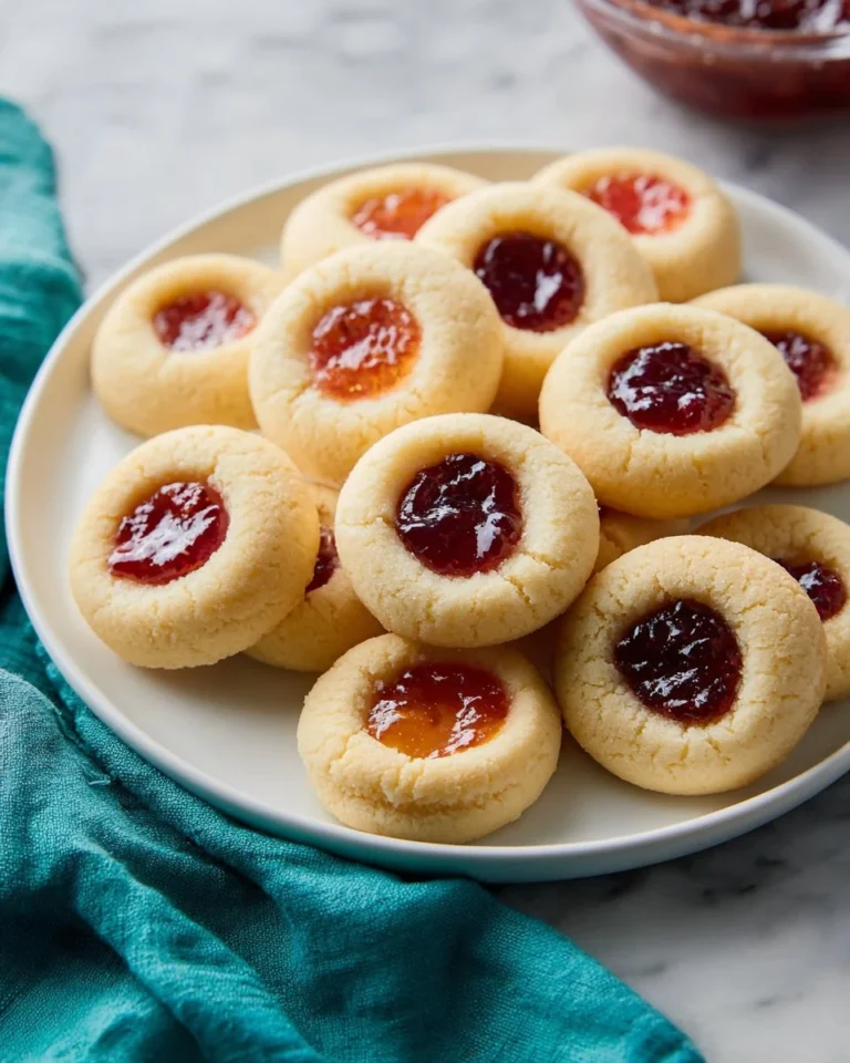 Delicious homemade thumbprint cookies with jam filling
