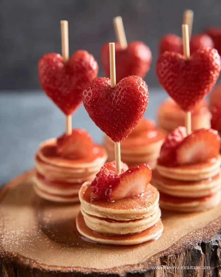 Delicious Valentine's Day breakfast ideas featuring heart-shaped pancakes and treats.