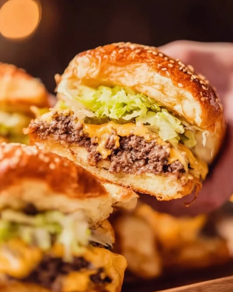 Big Mac Sliders served on a platter with all the classic ingredients