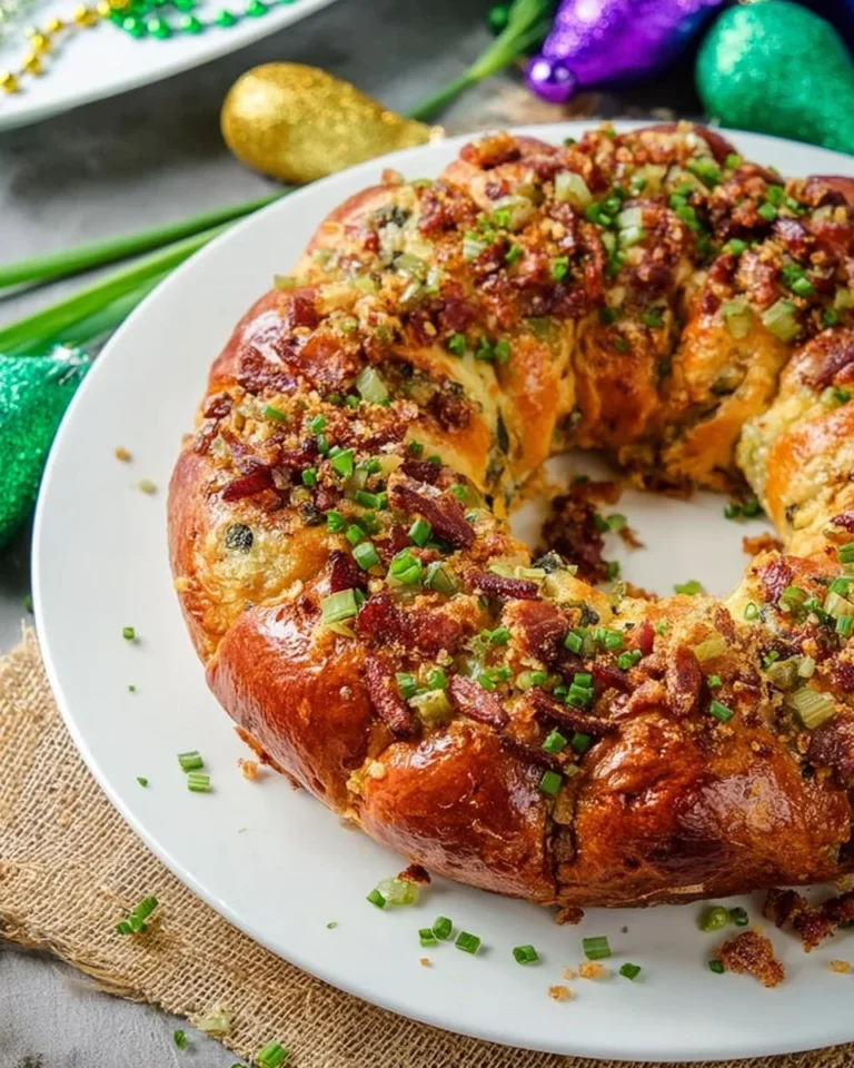 Delicious Boudin King Cake with rich flavors for festive celebrations