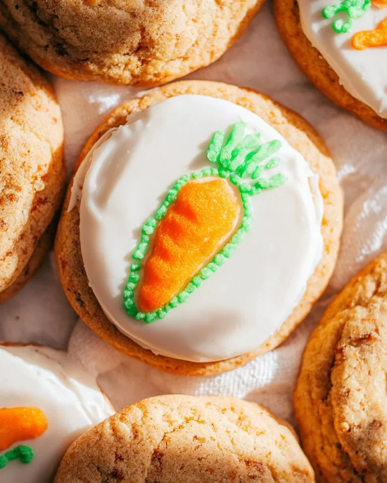 Delicious homemade carrot cake cookies topped with cream cheese frosting