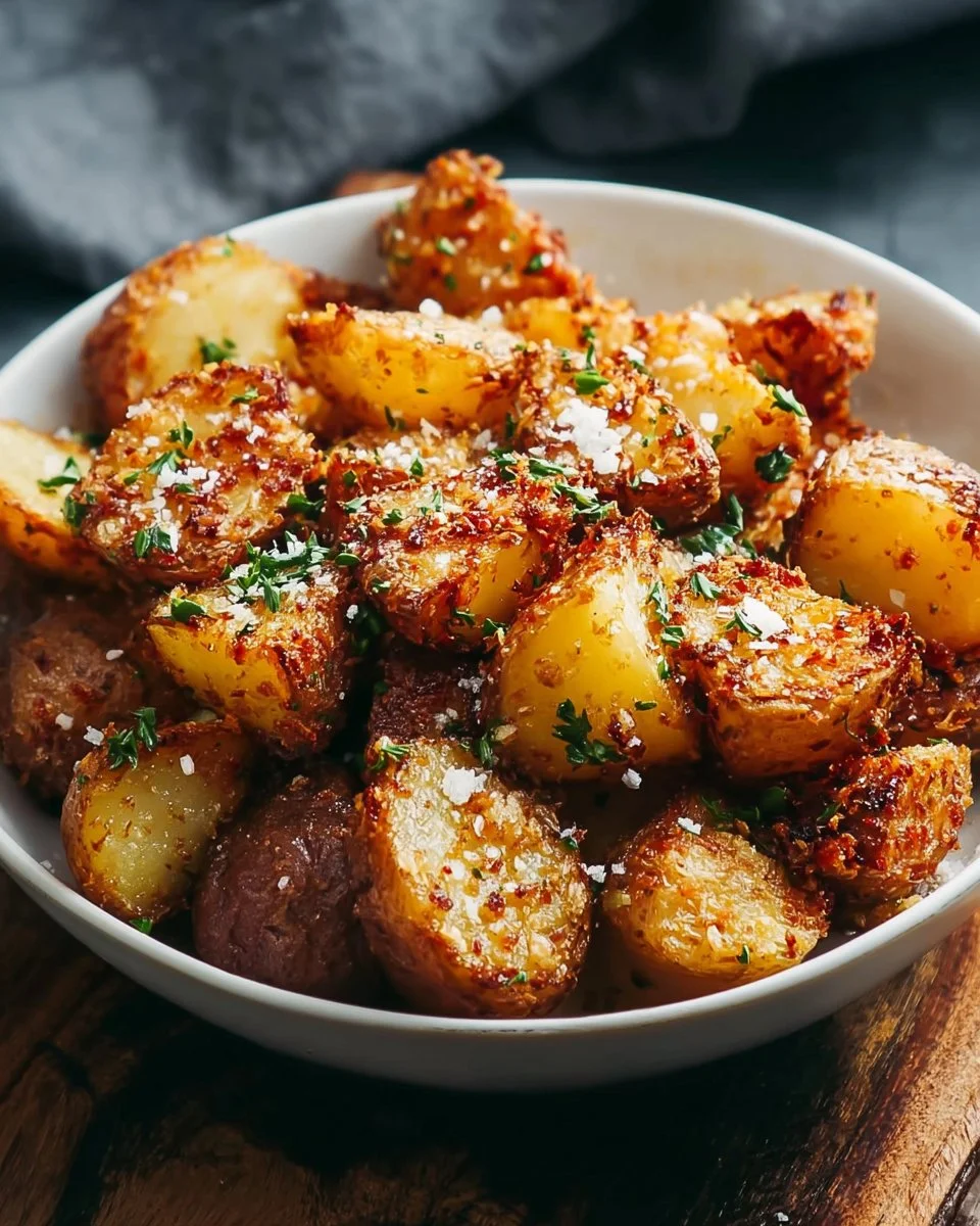 Crispy Parmesan Garlic Roasted Potatoes