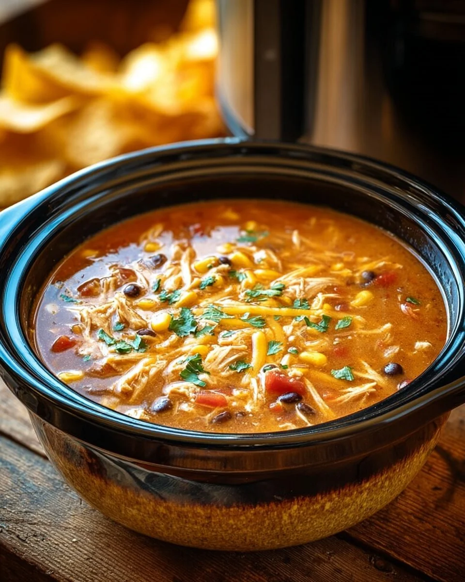 Crockpot Chicken Tortilla Soup