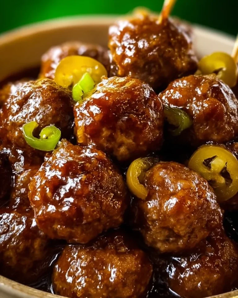 Delicious Crockpot Mississippi Meatballs served in a bowl with a garnish