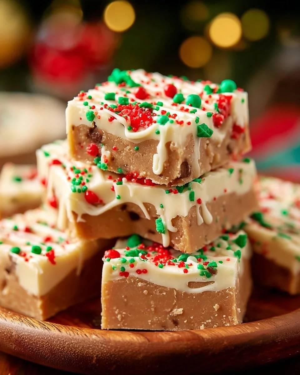 Delicious easy gingerbread fudge on a festive plate