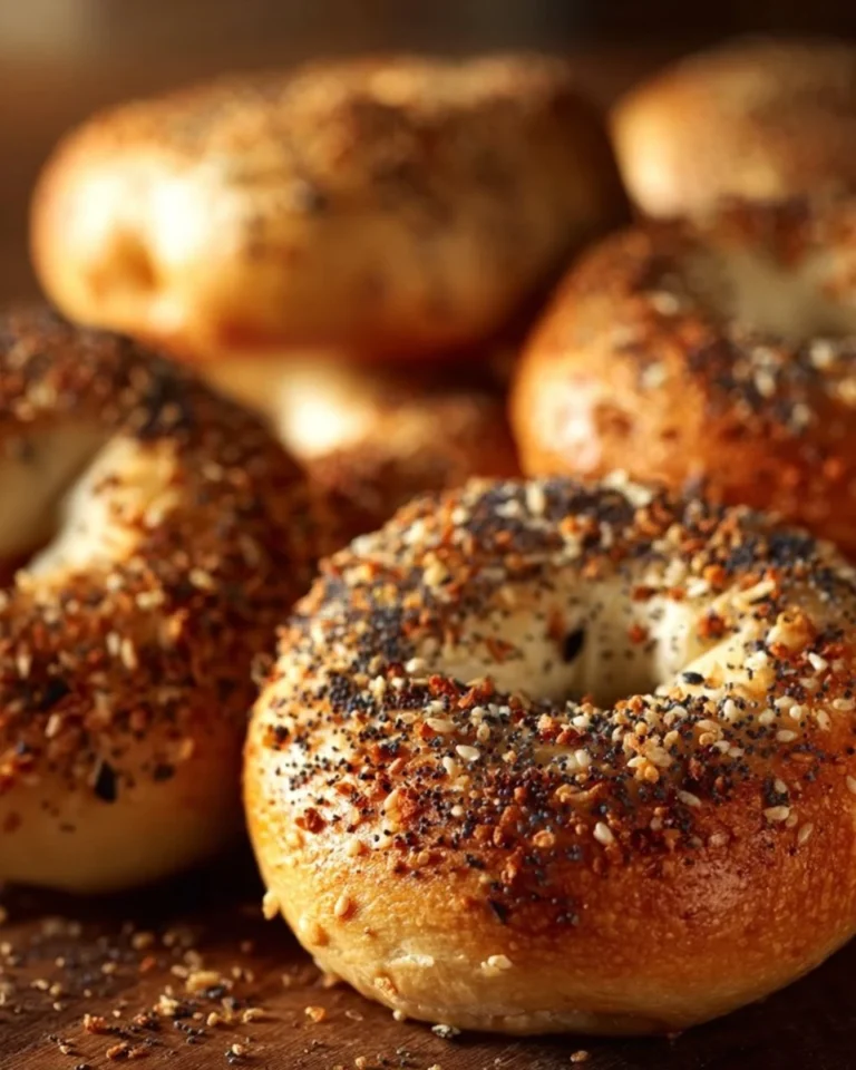 Fluffy homemade Greek yogurt bagels fresh out of the oven