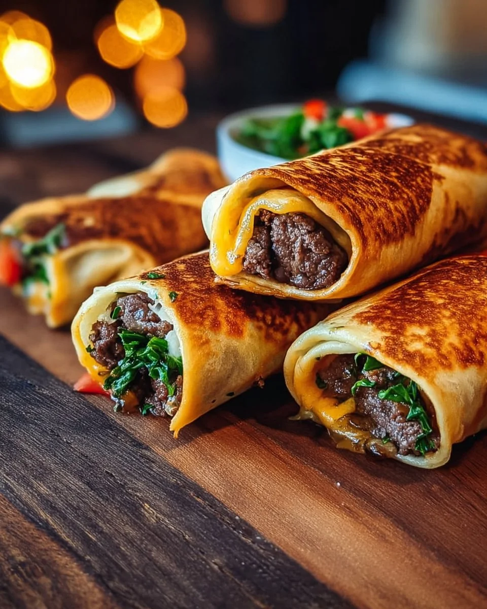 Garlic Butter Beef Cheeseburger Rollups