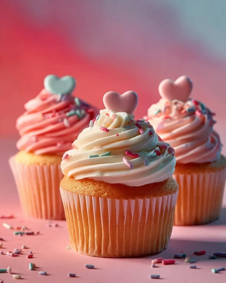 Colorful gender reveal cupcakes with pink and blue frosting