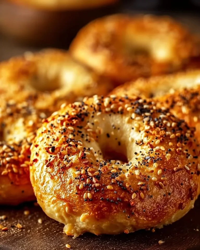 Delicious Greek yogurt bagels freshly baked and served with toppings.
