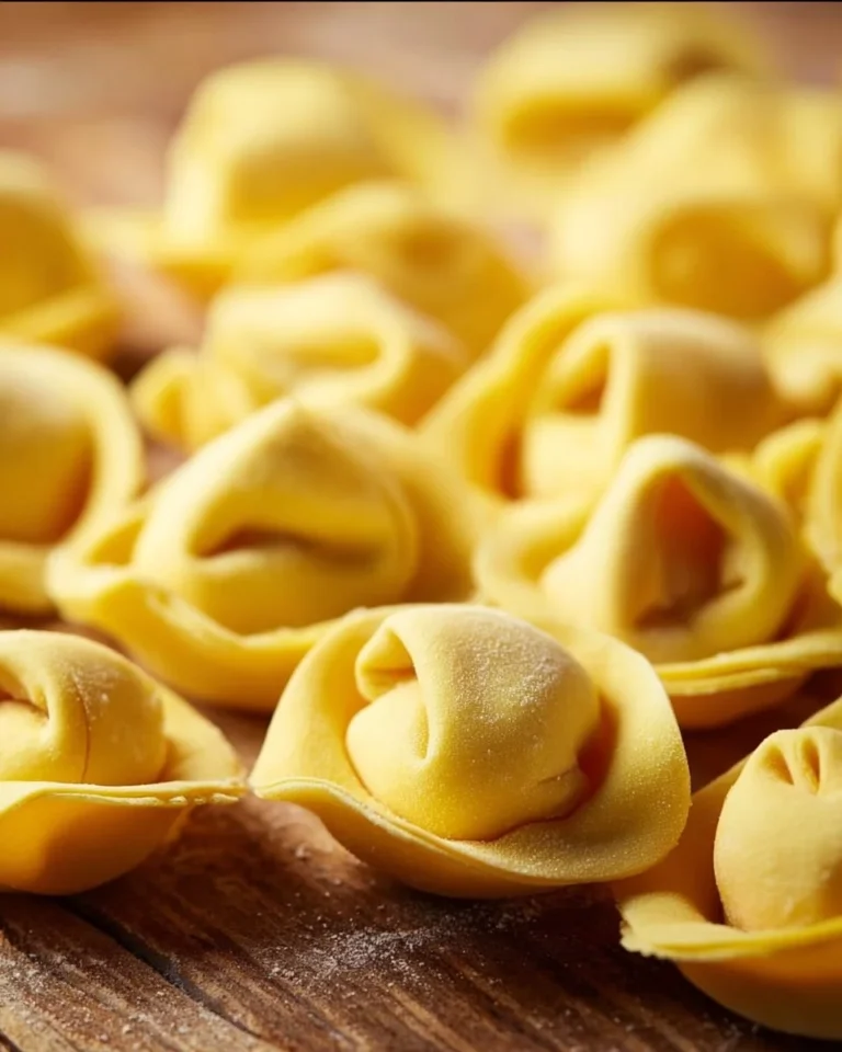 Homemade cheese tortellini pasta served with sauce