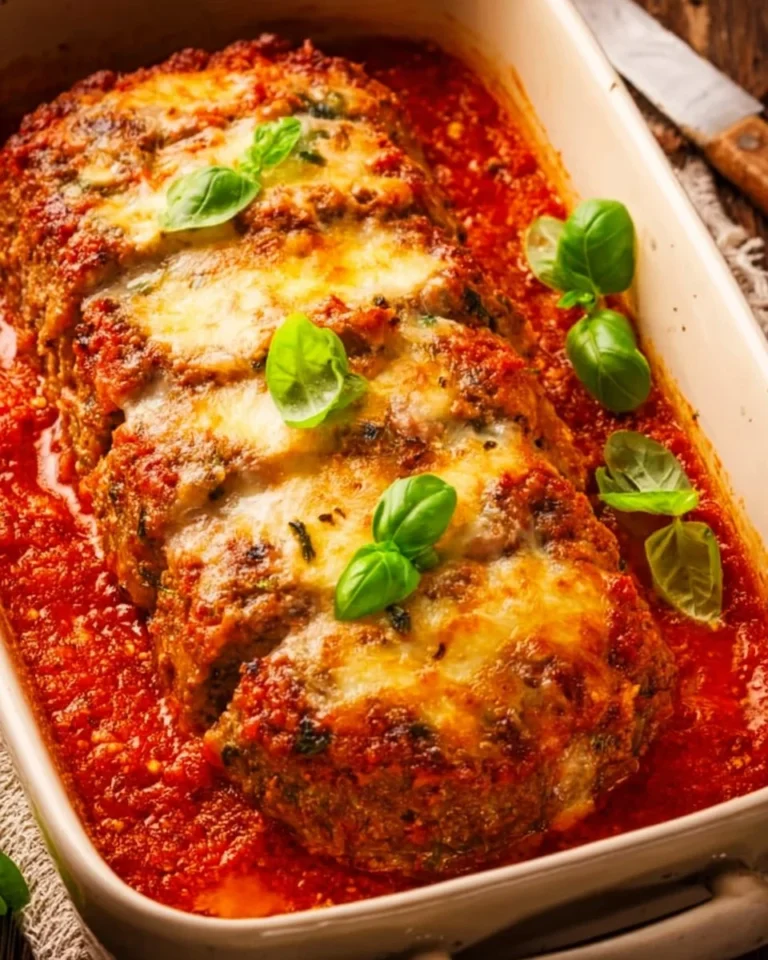 Delicious homemade Italian Meatloaf with herbs and spices