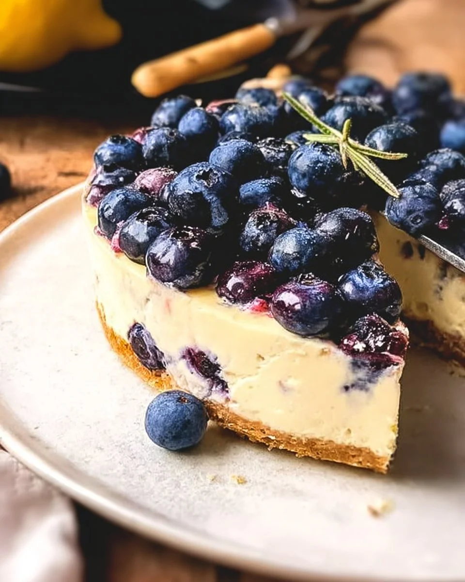 Lemon Blueberry Cheesecake (No Bake Recipe)