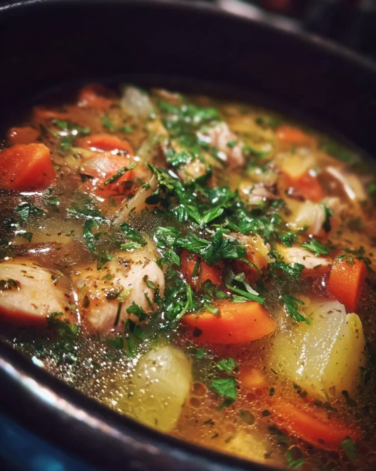 Bowl of Marry Me Chicken Soup garnished with herbs and spices