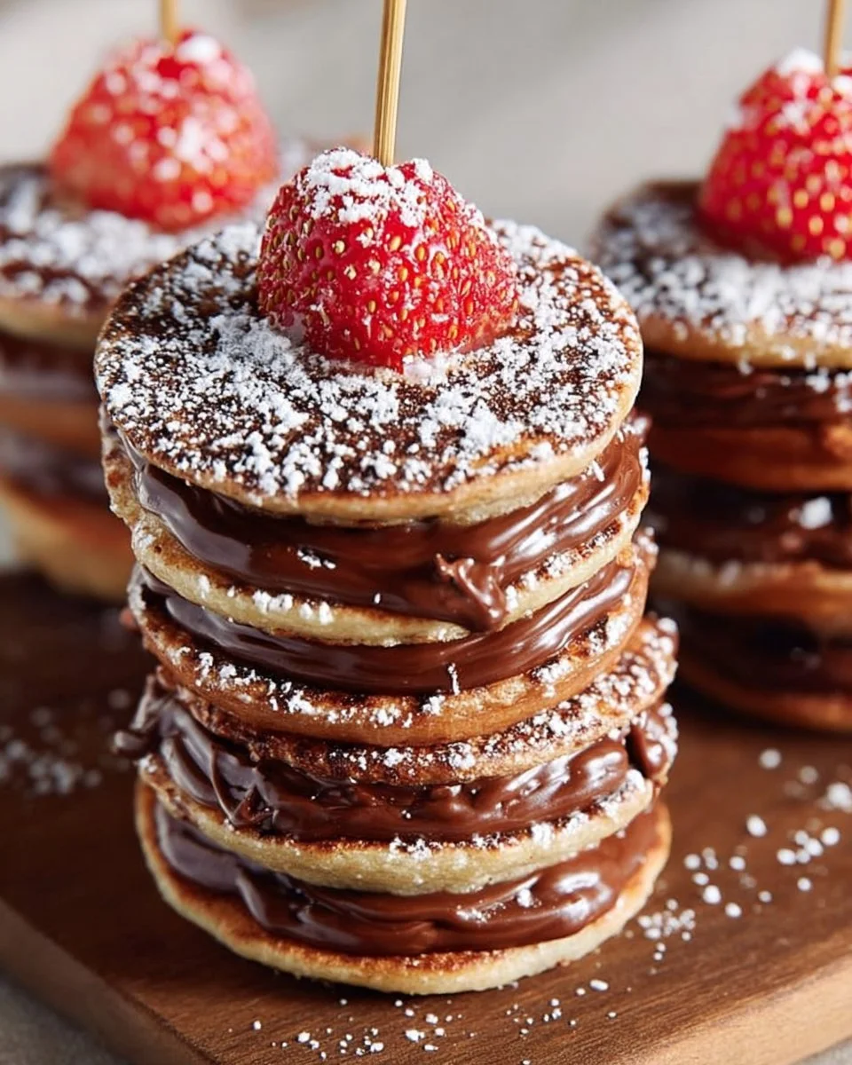 Mini Nutella Pancake Stacks