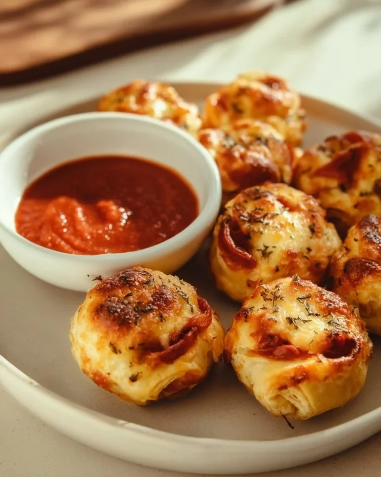 Puff pastry pizza bites filled with cheese and toppings