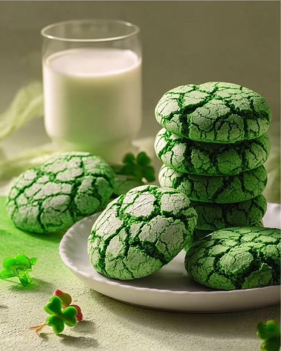 Festively decorated St. Patrick's Day cookies with green and gold designs
