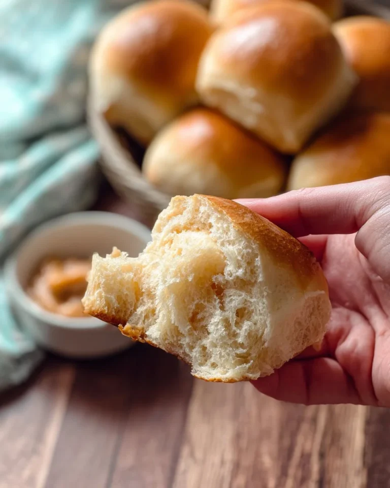 Fluffy copycat Texas Roadhouse Rolls served with butter