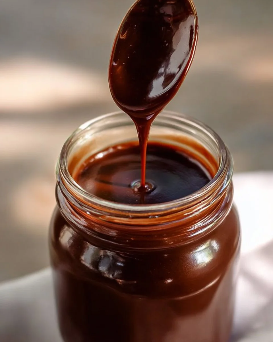 Delicious homemade Hot Fudge Sauce ready to drizzle over desserts