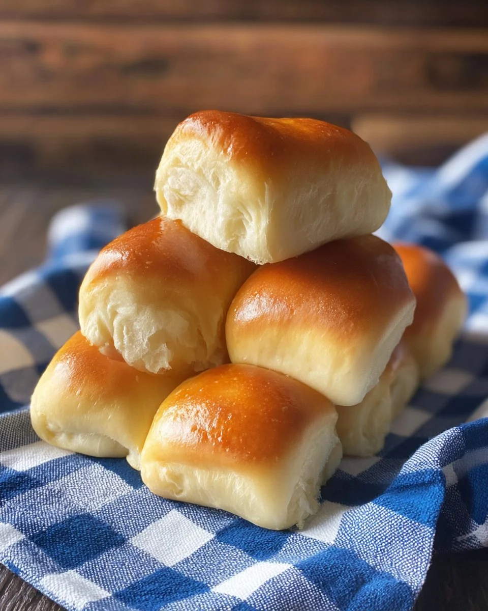 Fluffy Lion House dinner rolls served warm in a basket.