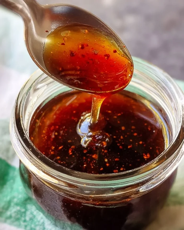 Sweet & Spicy Chili Sauce in a glass jar with fresh chili peppers