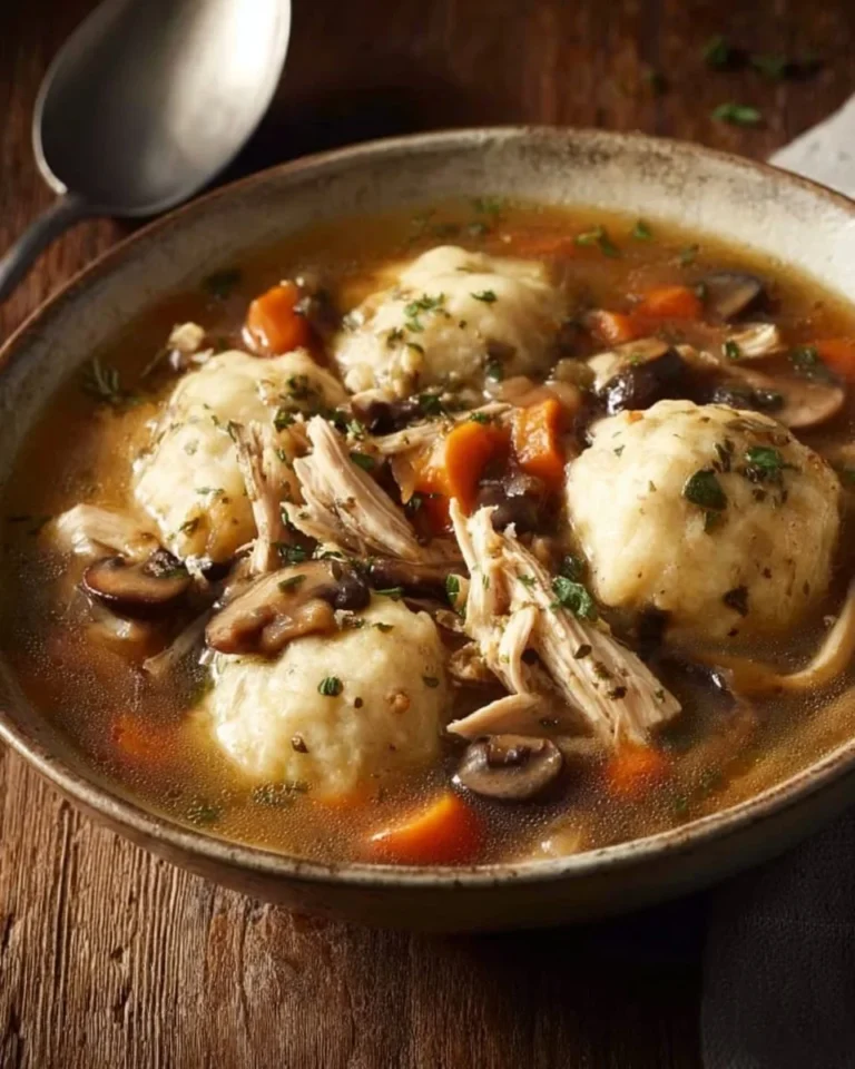 Delicious Chicken and Herb Dumplings served in a bowl