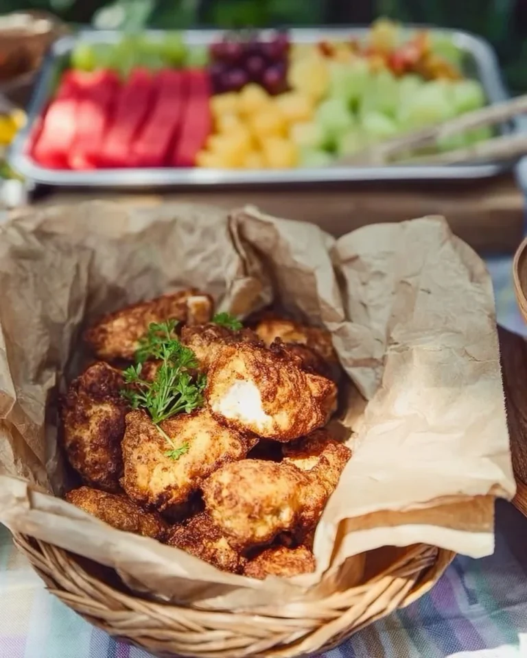 Plate of crispy fried chicken with golden-brown crust.