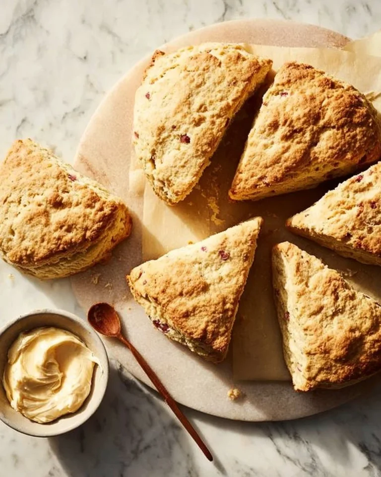 Golden mustard biscuits topped with ham and cheese, ready to be served.