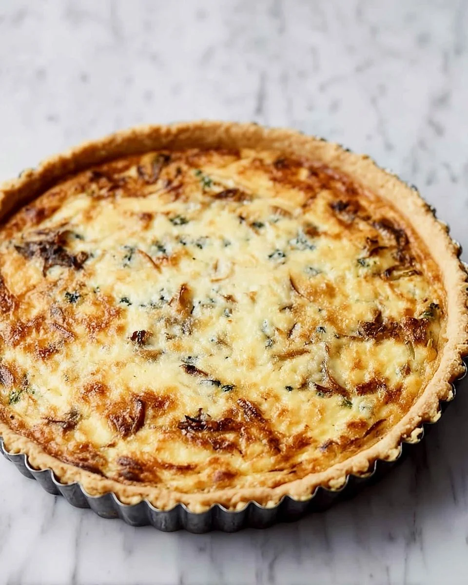 Roasted Red Onion, Broccoli, and Blue Cheese Tart