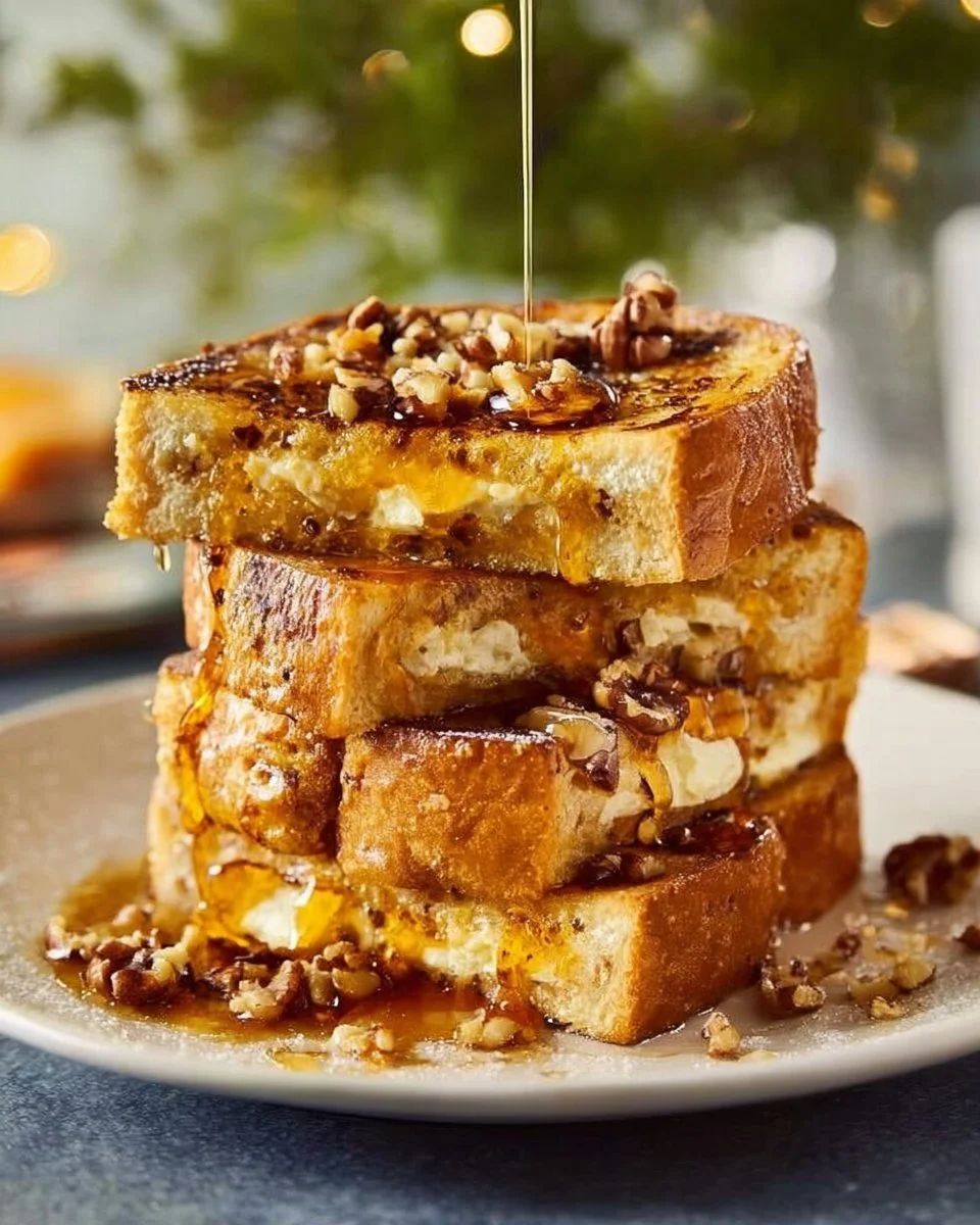 Deliciously stuffed French toast with berries and cream cheese filling